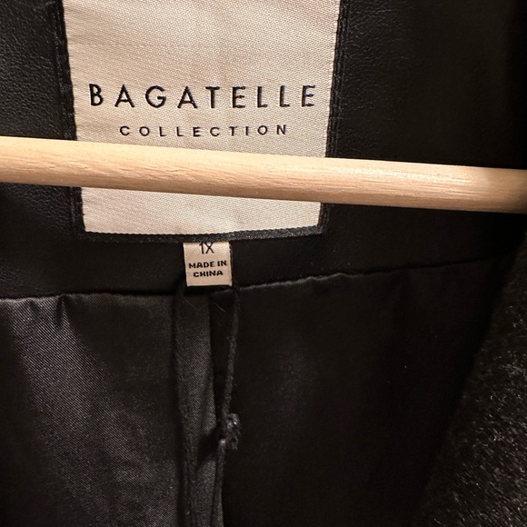 Bagatelle Collection Mixed Media Moto Jacket Black Gray Size 1X NWT - Picture 2 of 6